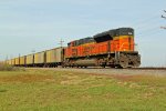 BNSF 9181 works dpu on a nb empty coal.